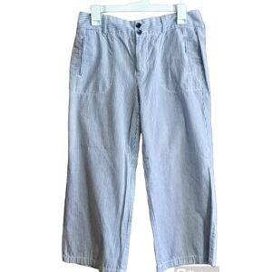 Dockers Ideal Fit Striped Ankle Pants Blue & White Size 10